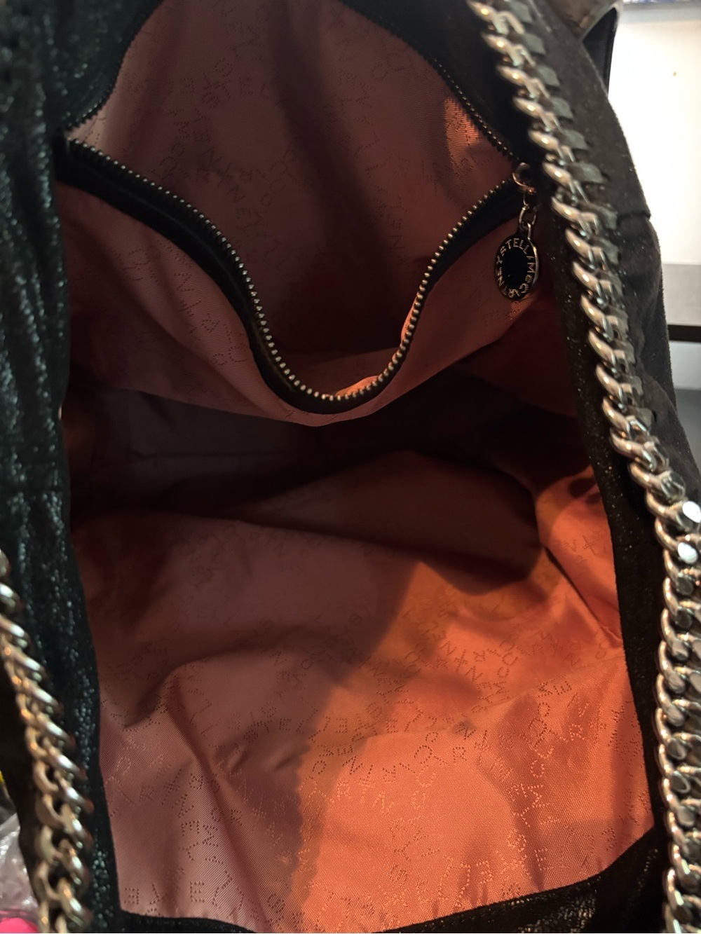 Stella McCartney Falabella Shaggy Deer East West Shopper Tote - Black/Silver - Picture 8 of 15